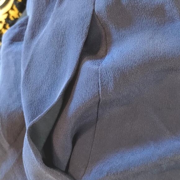 Madewell 100% Silk Starview Navy Blue Cami Slip Mini Dress 2 Spaghetti Straps - Picture 11 of 16